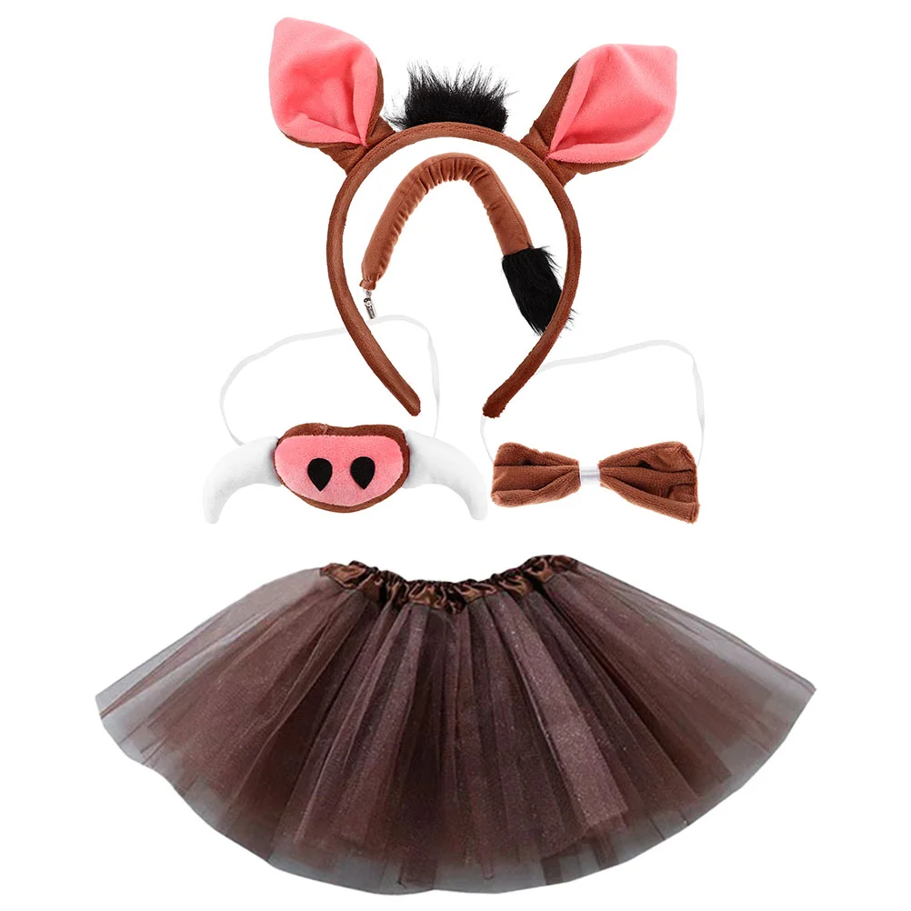 Warthog Headband Pig Accessories Costume Kids Boys Piggy Performance Props Toddler