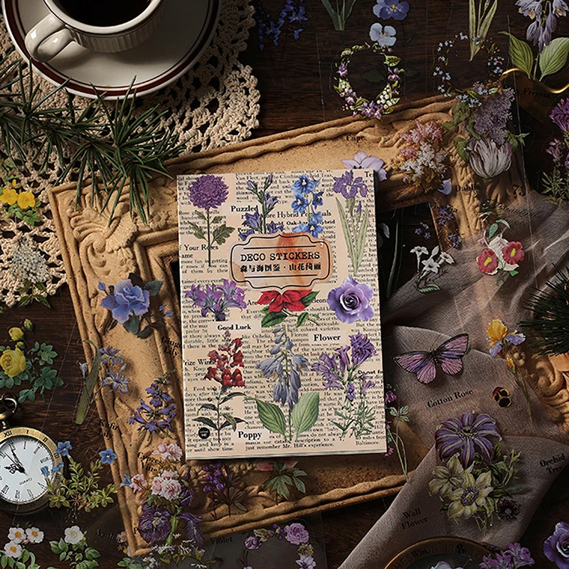 

20Pcs/Lot Vintage Botanical Stickers Literature Animal Hand Account Material Decorative Stationery Stickers