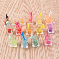 10pcs mix 3d resin fruit bottle charms for earrings pendants necklaces diy handmade keychains jewelry making accessories