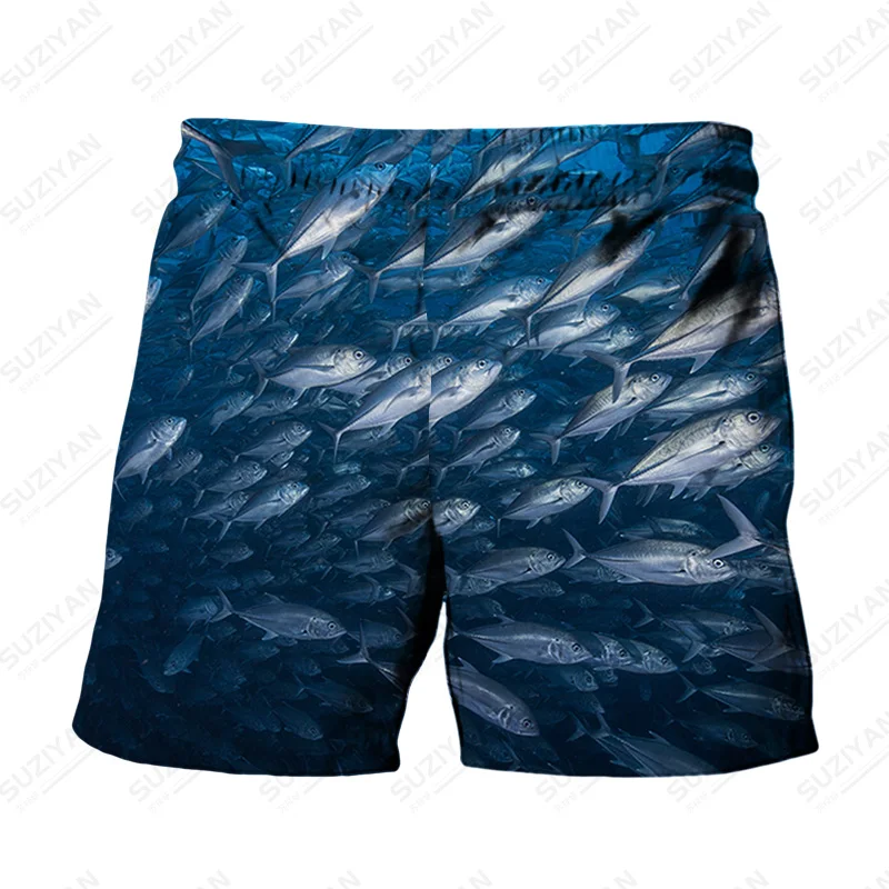 

Mens Swimsuit Board Shorts 2022 Quick-Dry Running Shorts Casual Fashionable Printed Hot-Selling Swim Shorts School of Fish
