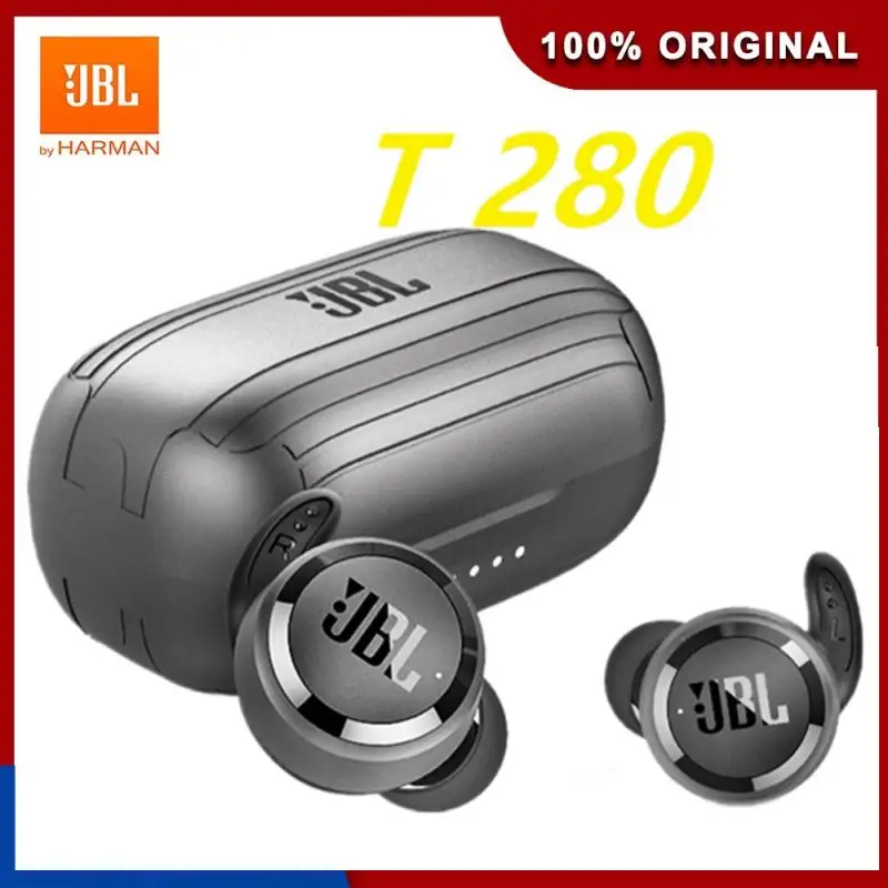 Original JBL Bluetooth Earphones JBL T280 TWS Wireless Headphones Sports Earbuds Deep Bass Headphone Waterproof Headset With Mic