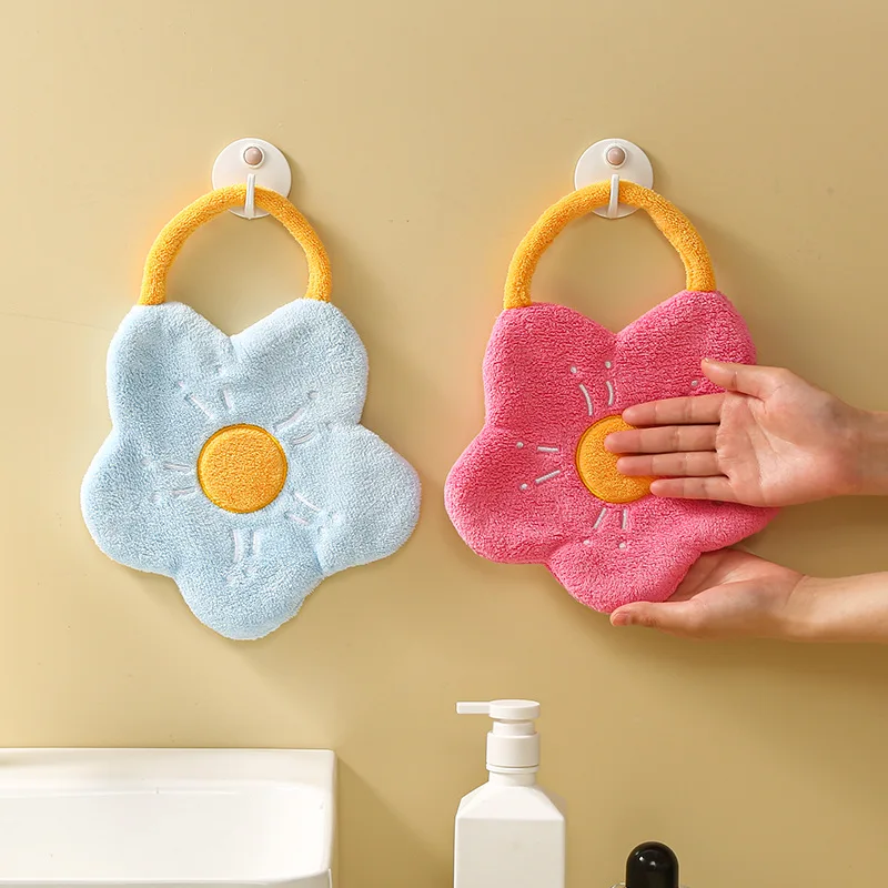 

Цветочное полотенце для рук s, кухонное полотенце для ванной комнаты с висячими петлями, многофункциональное быстросохнущее мягкое впитывающее полотенце из микрофибры s