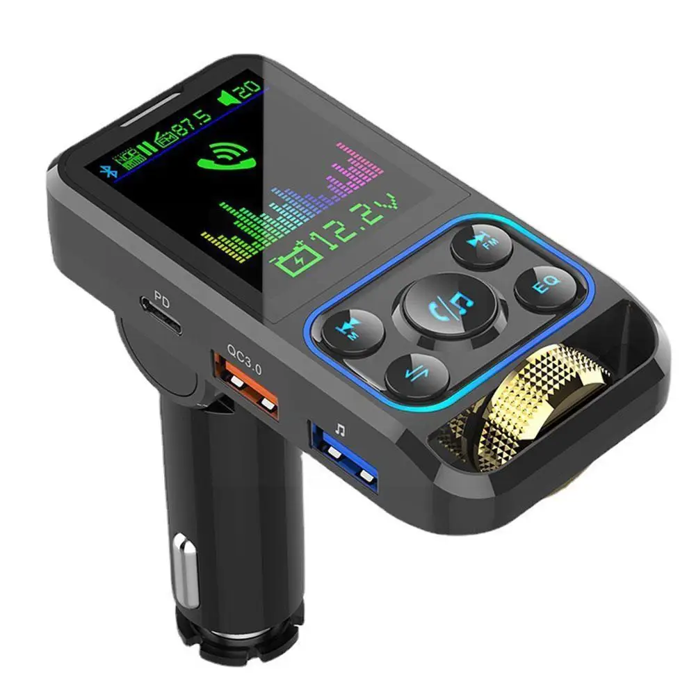 

Автомобильный FM-передатчик, беспроводной автомобильный Bluetooth-совместимый mp3-плеер с портом Type-c, зарядка PD, 3,1 А, двойной дисплей для Hua M7U5