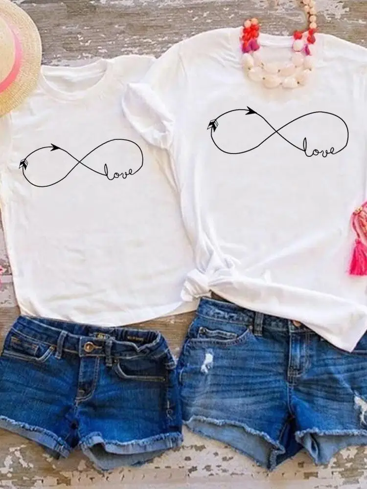 

Милая футболка, семейные одинаковые наряды, футболка с графическим рисунком для женщин, девочек, мальчиков, детей, летняя детская одежда