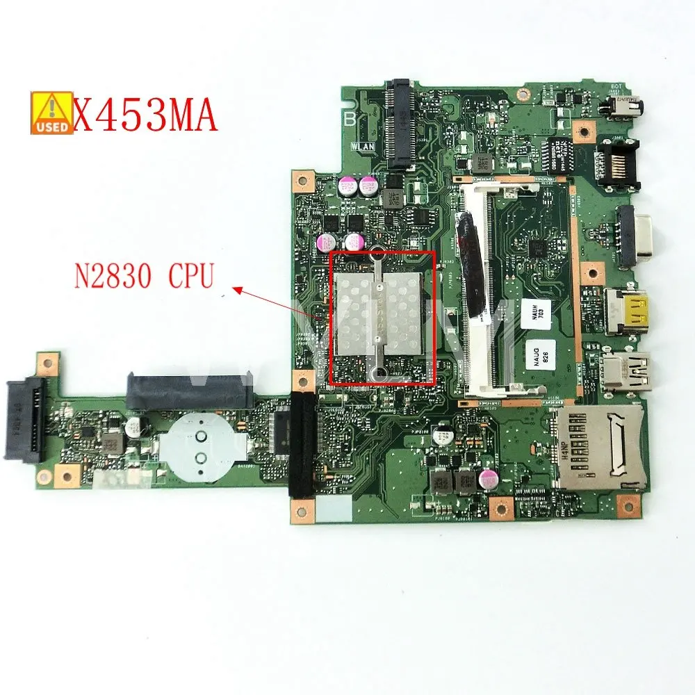 

Б/у материнская плата X453MA с процессором N2830CPU REV2.0 для ASUS F403M X403M F453MA X403MA D403M, протестированная Рабочая Материнская плата ноутбука