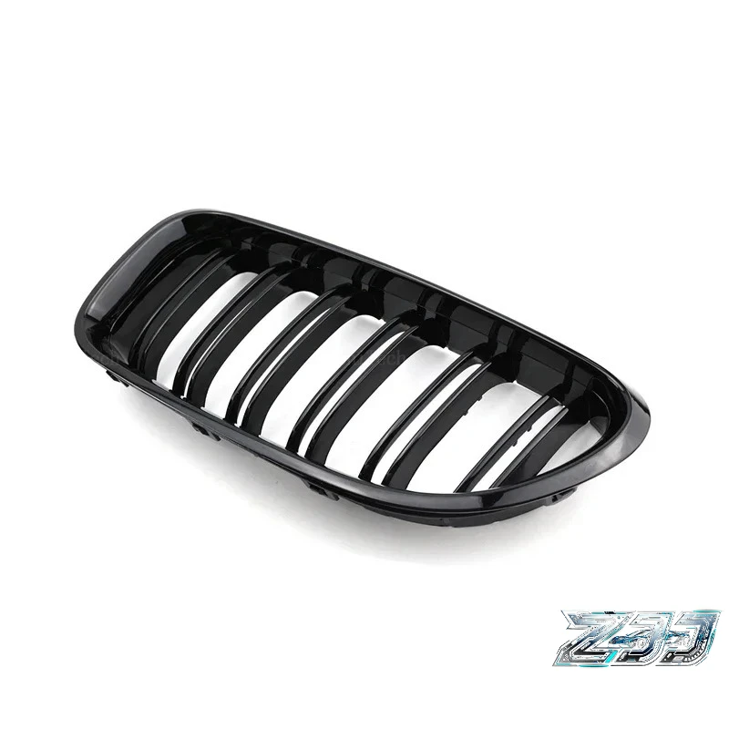 Фото Для BMW 6 серии F06 F12 2012-2017: Передняя решетка бампера, спортивная решетка, двойные решетки с линейным дизайном, глянцевые черные решетки-ноздри для автомобиля №5