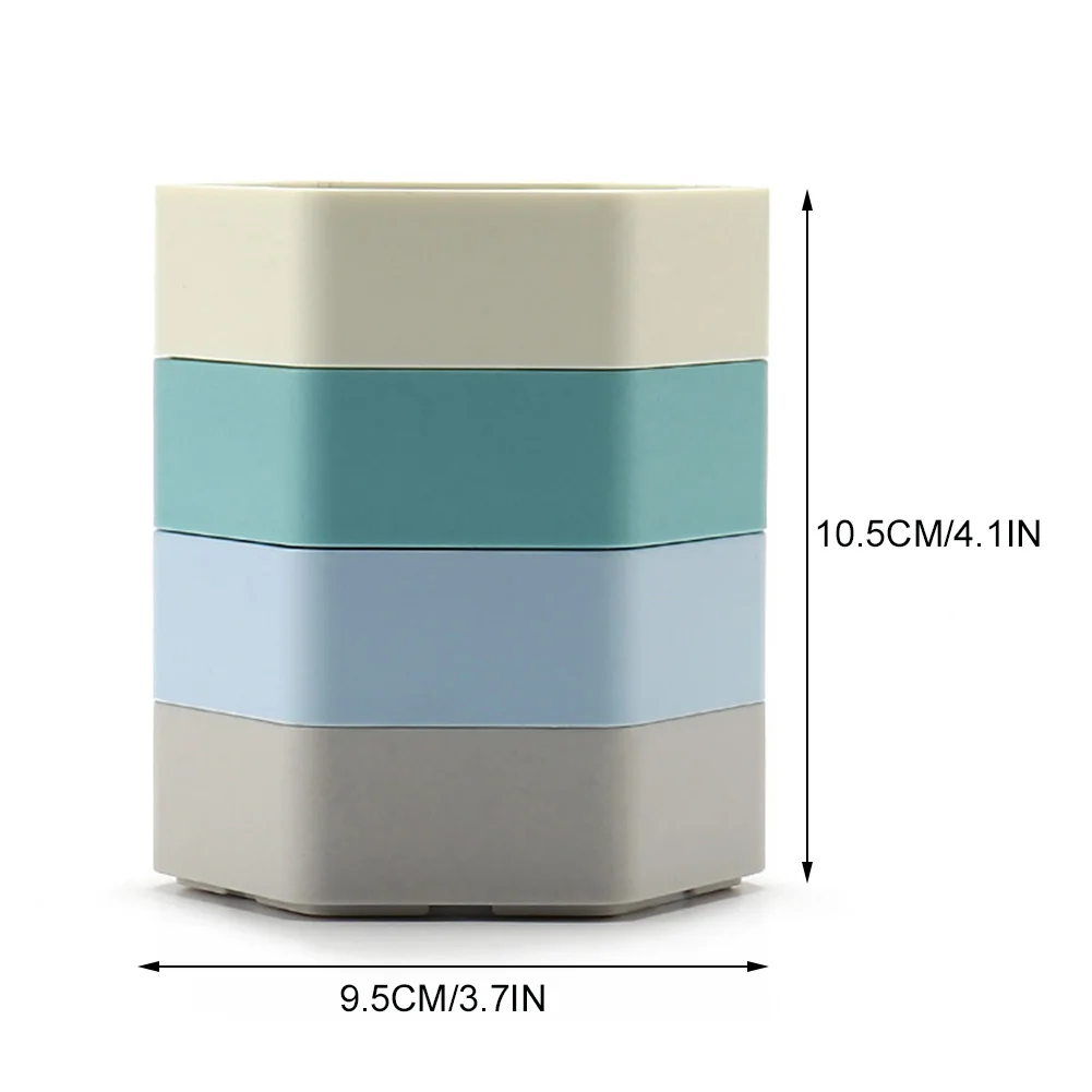 

Home Office ABS Hexagonal Stand For Students Removable Organizer Desk Pen Holder Multifunctional Tidy Gift Storage Stationery