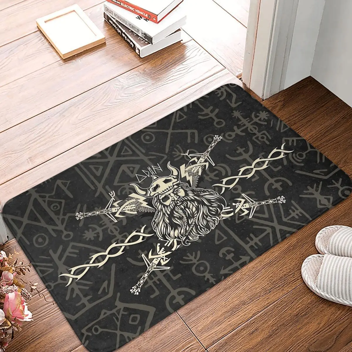 

Viking Art Non-slip Doormat Kitchen Mat With Odin The God Balcony Carpet Welcome Rug Indoor Decor