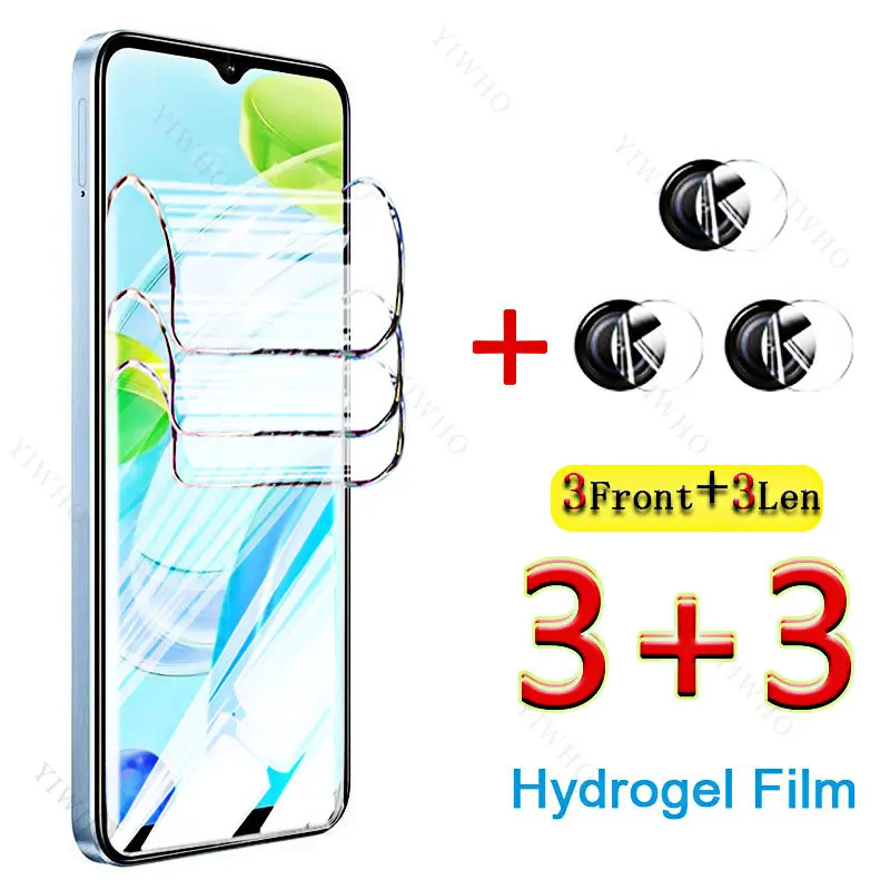 

6in1 Full Screen Protector Front Hydrogel Film for Realme C30 Gel Film 6.5inch for Realme RMX3581 C 30 Camera Lens Protective HD
