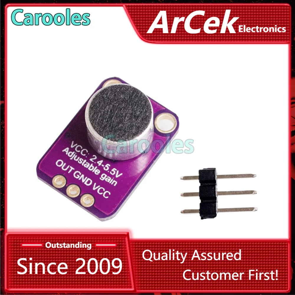 

MAX9814 Microphone AGC Amplifier Board Sound sensor Module Auto Gain Control Attack for Arduino MAX4466 PCB Board Diy Kit