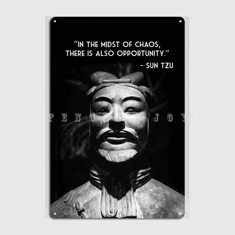 

Sun Tzu Chaos Opportunity Metal Sign Cinema Kitchen Pub Garage Funny Garage Decoration Tin Sign Posters