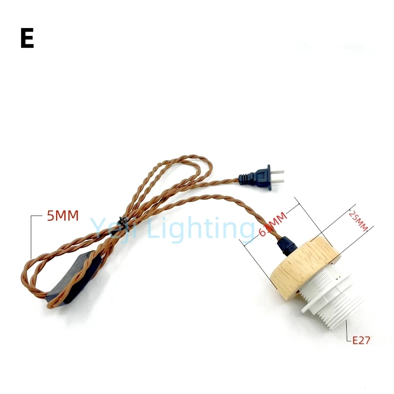 Ретро ностальгическая люстра из орехового дерева цвет E27 держатель лампы витая