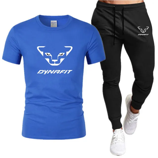 2023 Summer new brand DYNRFIT Men's sports T-shirt + trousers suit casual breathable jogging pants hip hop fashion clothing