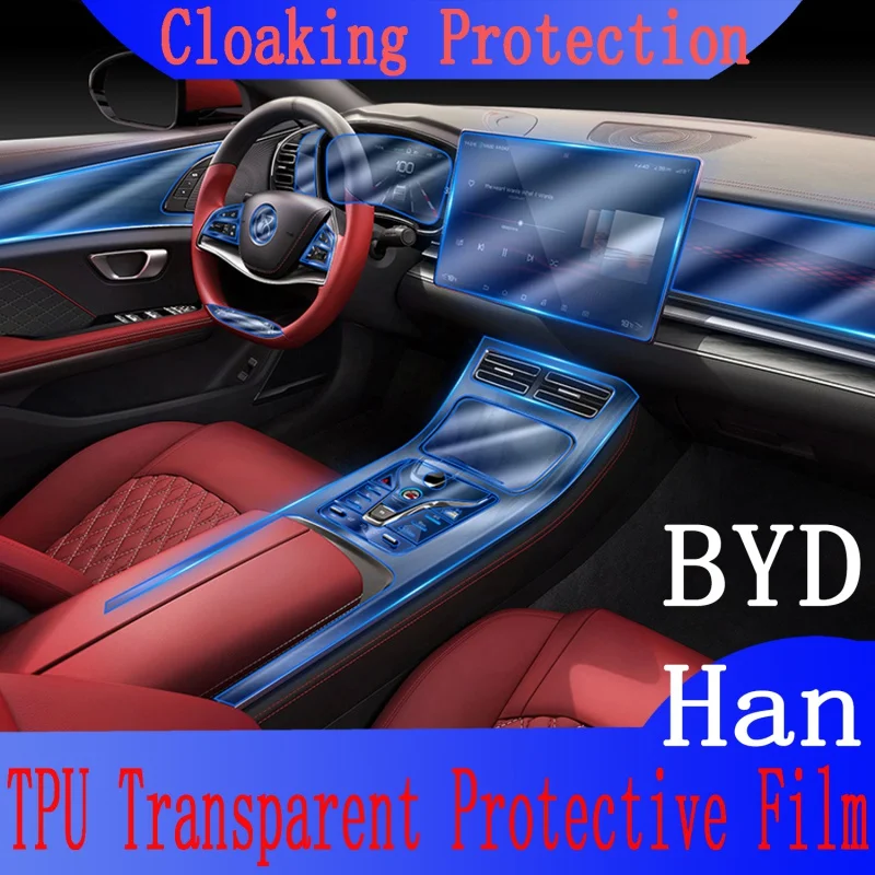 For BYD Han EV DM Interior car stick center console instrument screen film Transparent Platoon  proctetive