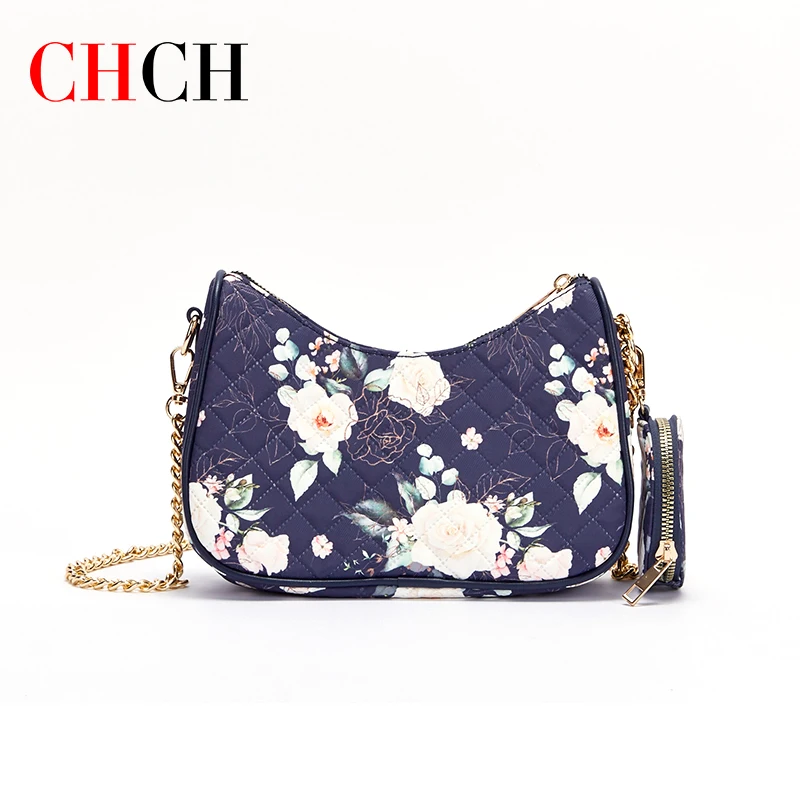 

CHCH Half Mood Bags for Ladies Fishion Flower Pattern Key Iphone Holder Bags for Women