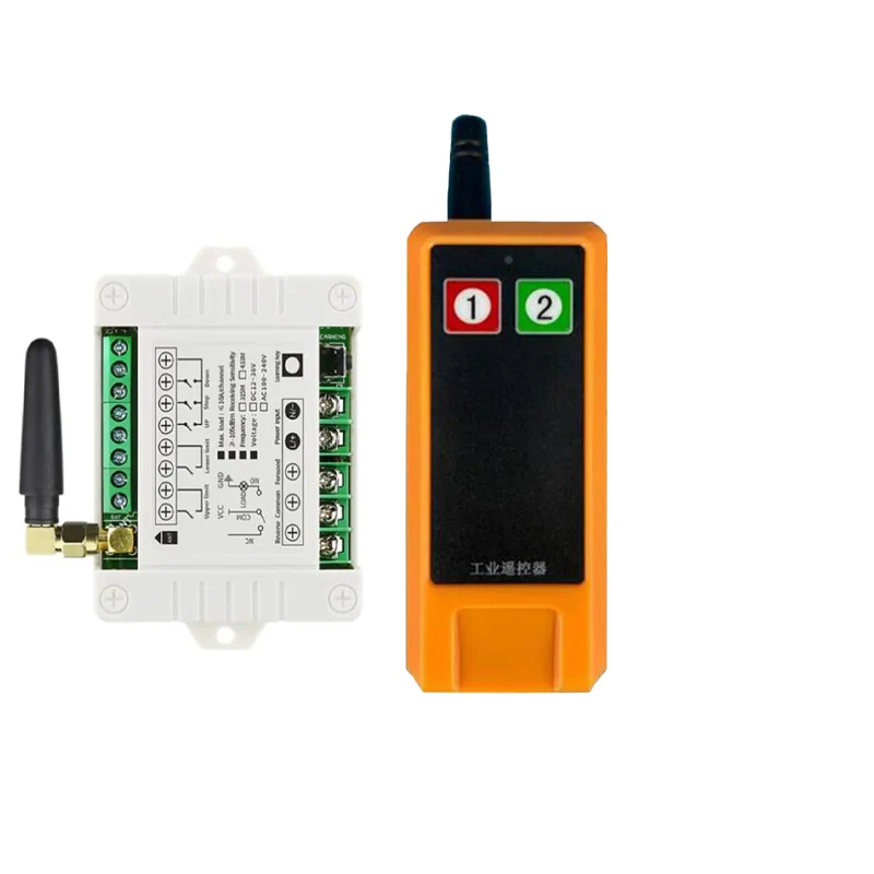 433MHZ Ndustrial AC 110V 220V 2CH RF Wireless Remote Control Switch Radio Receiver With 20-2000M Long Distance controller