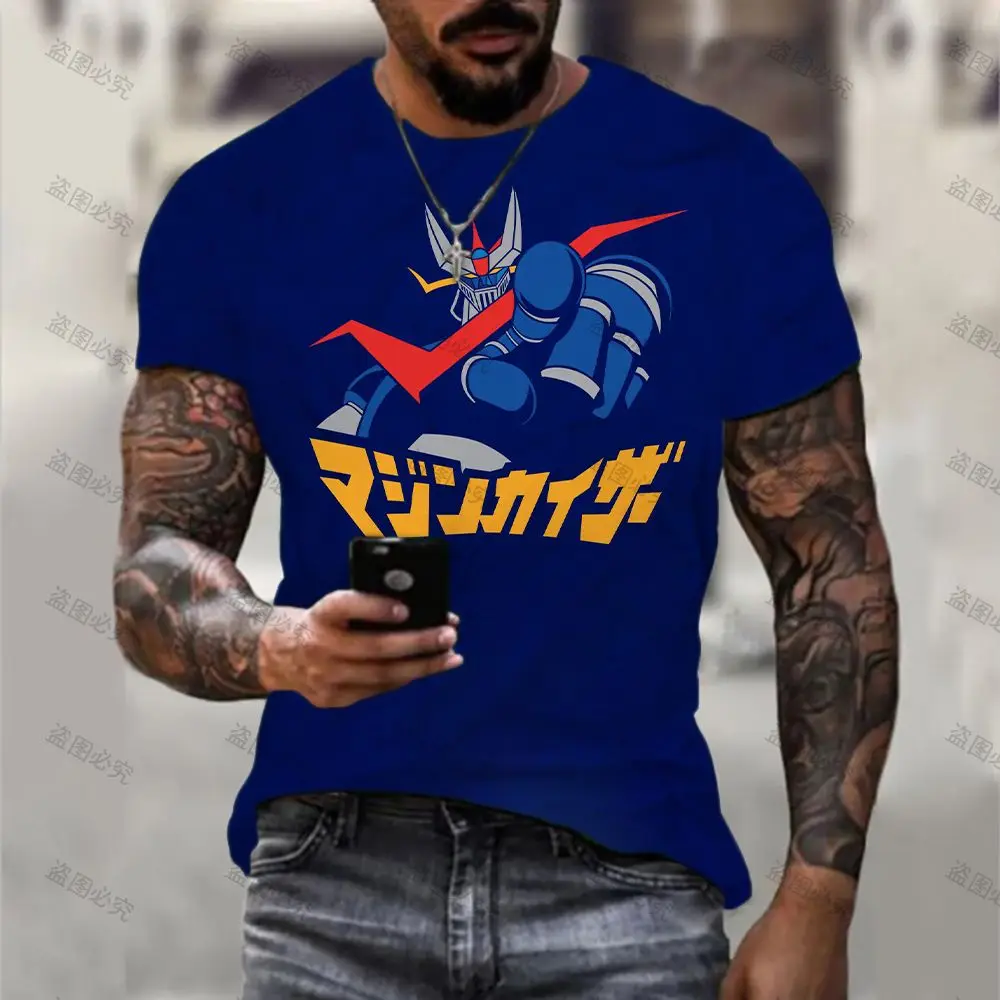 

Mazinger Z Men's Clothing Leisure Shirt Couple 2022 New Trending Products Breathable Fabric Y2k HD Print Anime Summer Harajuku