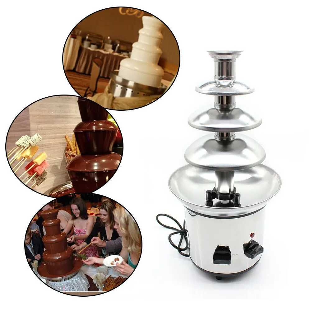 

4 Tiers Commercial Stainless Steel Hot New Luxury Chocolate Fondue Fountain