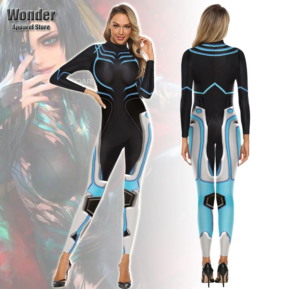

Women Men Punk Future Robot ET Machine 3D Printing Jumpsuit Adult Halloween Cosplay Costumes Party Role Playing Dress Up Outfit