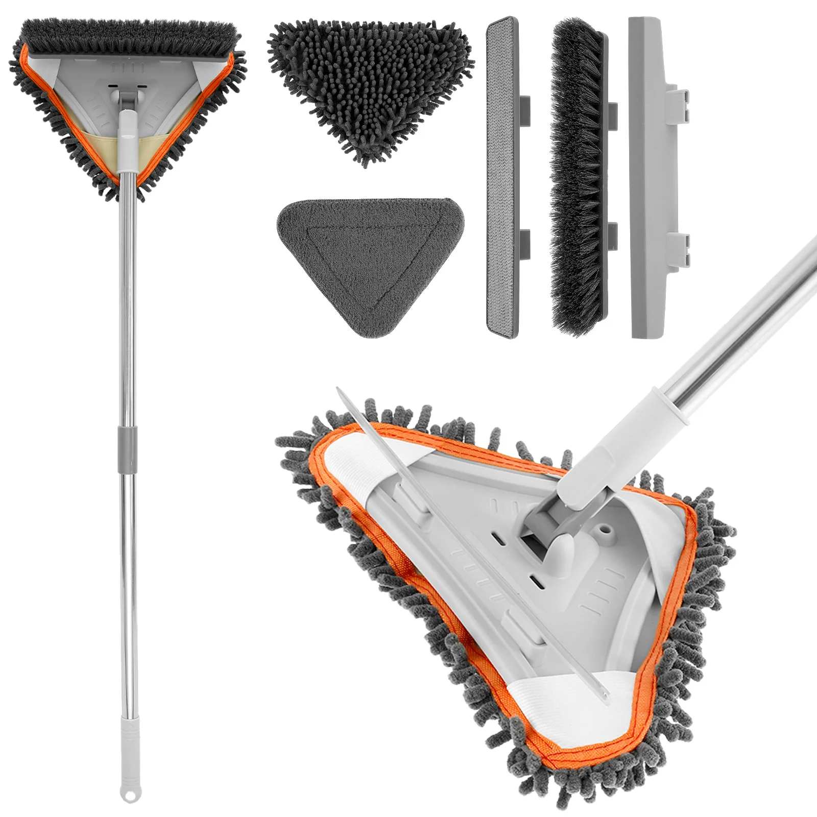 

Wall Mop Cleaner with Adjustable Handle 360 ° Rotating Cleaning Mop Detachable Wall Cleaning Tool with Replaceable Mop Cloth