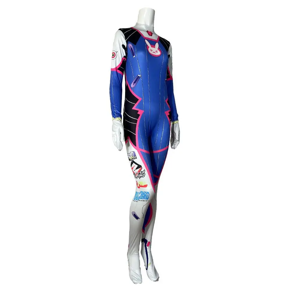 Фото OW Mecha Girl D.Va комбинезон косплей костюм 3D боди Хэллоуин маскарад платье карнавальная вечеринка наряды для женщин №4