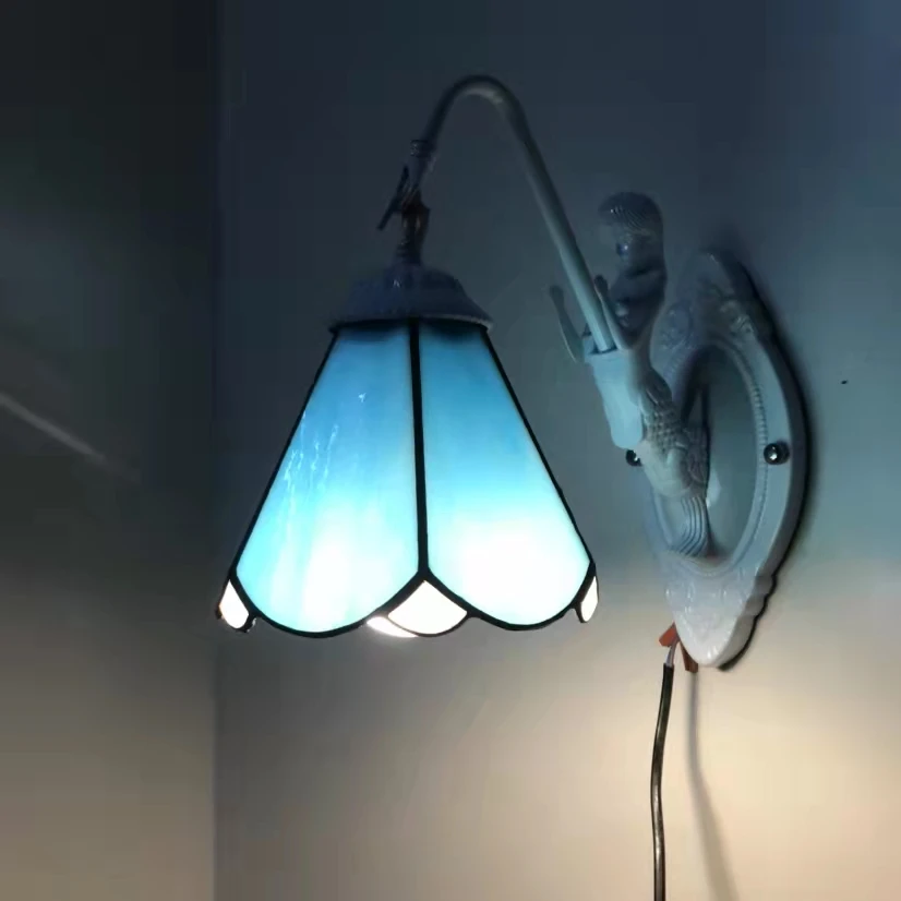 

Tiffany Small Wall Lamp Stained Glass European Dining Room Living Room Bedroom Bathroom Children's Room Bedside Mirror Headlight