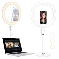 neewer 10%e2%80%9d desktop ring light for laptop zoom call selfie makeup video conference lighting led circle light selfie ring light