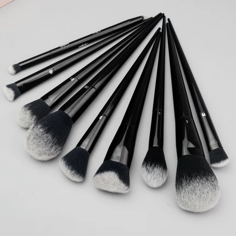 

9pcs Makeup Brushes Set Powder Foundation Blusher Concealer Bronzer Highlighter Sculpting Eyeshadow Smoky Liner Kabuki Brush