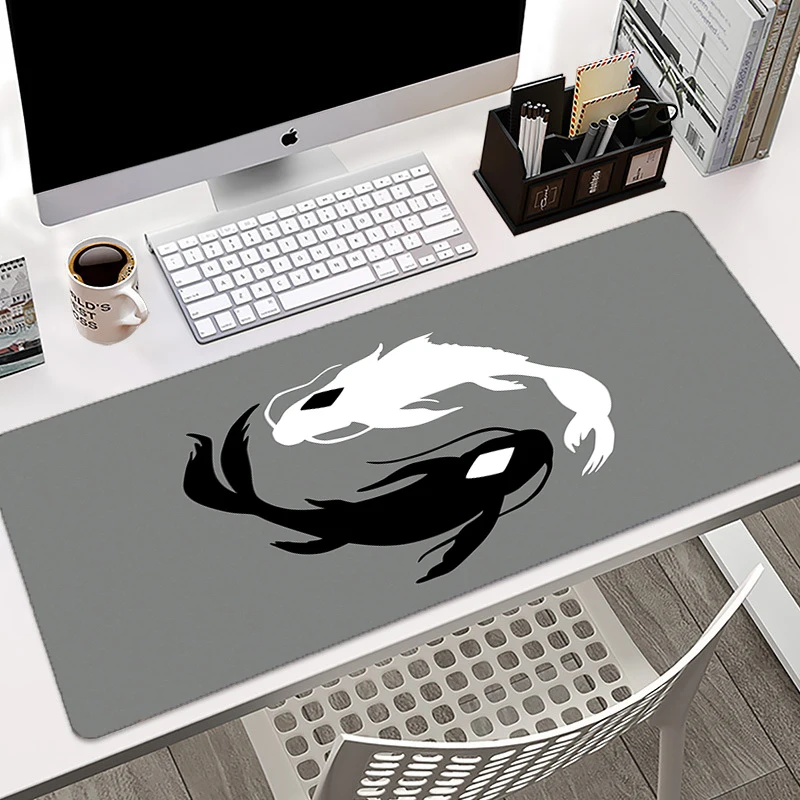 

Fish White Mousepad Xxl Mouse Pad Art Deskmat 90x40 Fish Office Accessories Black Mouse Pads Large Anime Keyboard Minimalist