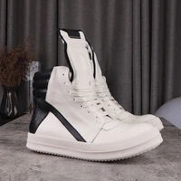 superior quality 2022ro mens sneakers mens trend rice black inverted triangle mens thick bottom increased couple short boots