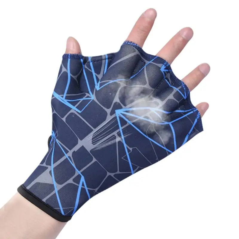

Webbed Swim Gloves Half-Cut Aquatic Fitness Training Hand Fins Webbed Water Gloves For Water Aerobics Aquatic Fitness And Swim