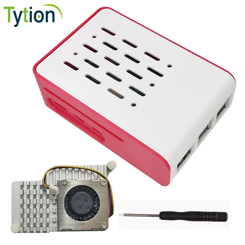 Raspberry Pi 5 красный и белый корпус из АБС-пластика совместимый с официальным