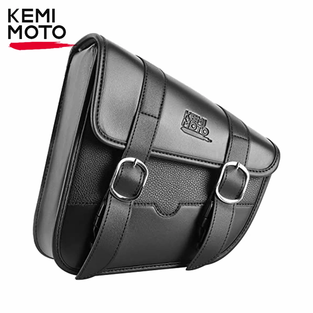 Motorcycle Saddlebag Swingarm Bag Motorcycle Left Side Solo Bags Synthetic Leather Tool Swing Arm Bags for Softail Models Dyna