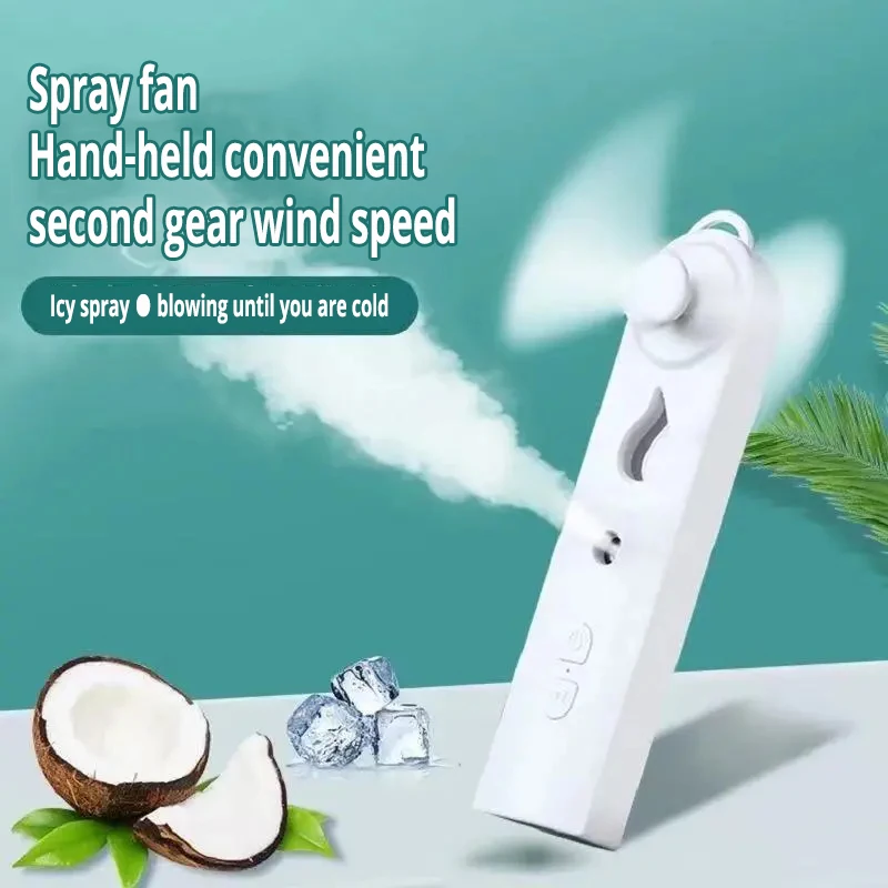 

Portable Mini Fan with water spray Humidifier USB Rechargeable Handheld Fan Mist Fan Face Steamer Air Conditioner for Outdoor