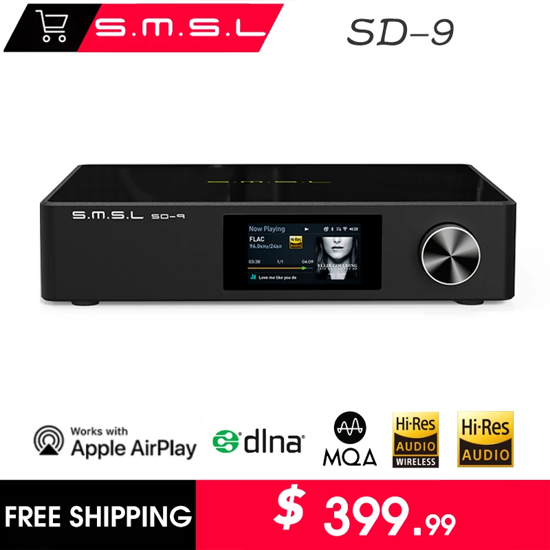 

SMSL SD-9 MQA полное декодирование HIFI Сетевой музыкальный плеер SD9 с поддержкой DSD, WAV APE,FLAC AIFF, MP3 Настольный плеер HIFI