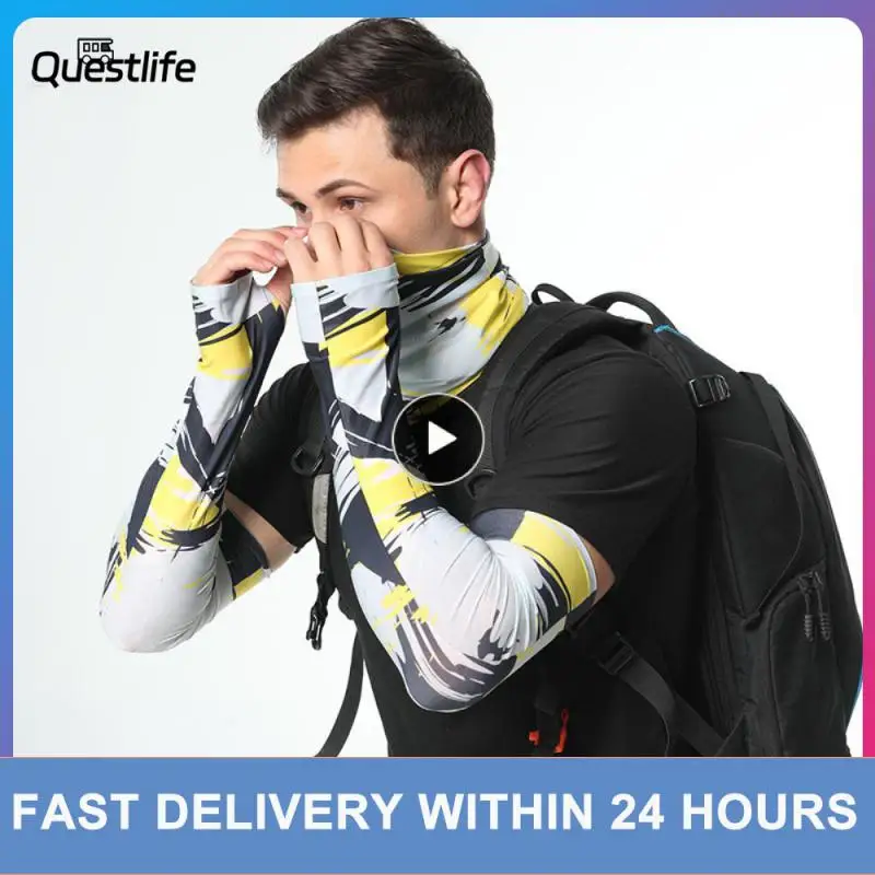 

1~10PCS Fishing Cycling Sleeves For Arm Sleeves Cooling Elastic Sunscreen Sleeve 1 Pair Gradient Sun Sleeve Quick Drying