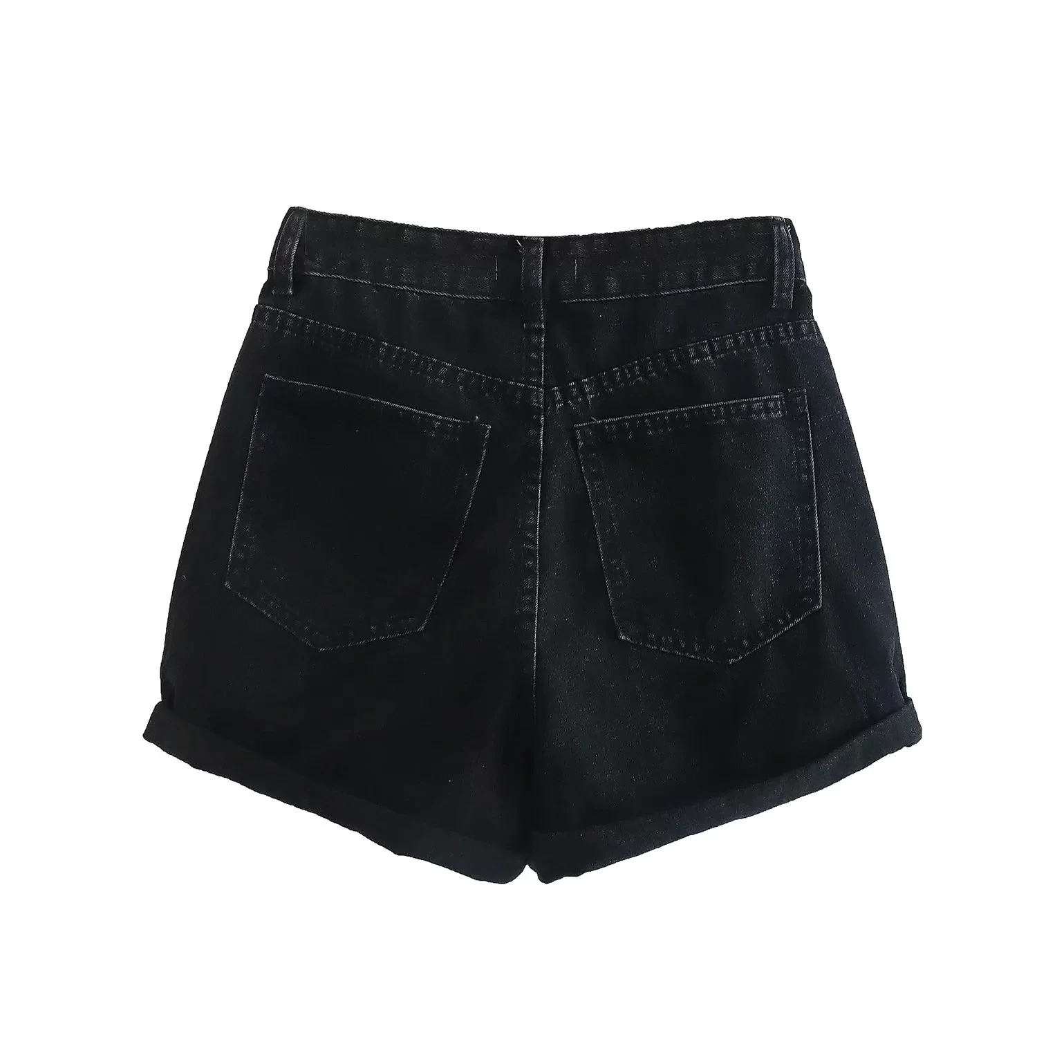 Withered England Style High Street Retro Washed High Waist Loose Mom Bermuda Casual Denim Shorts Women Wholesales