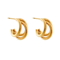xiyanike new fashion earrings woman stainless steel gold color earring for women high quality women jewelry drop shipping