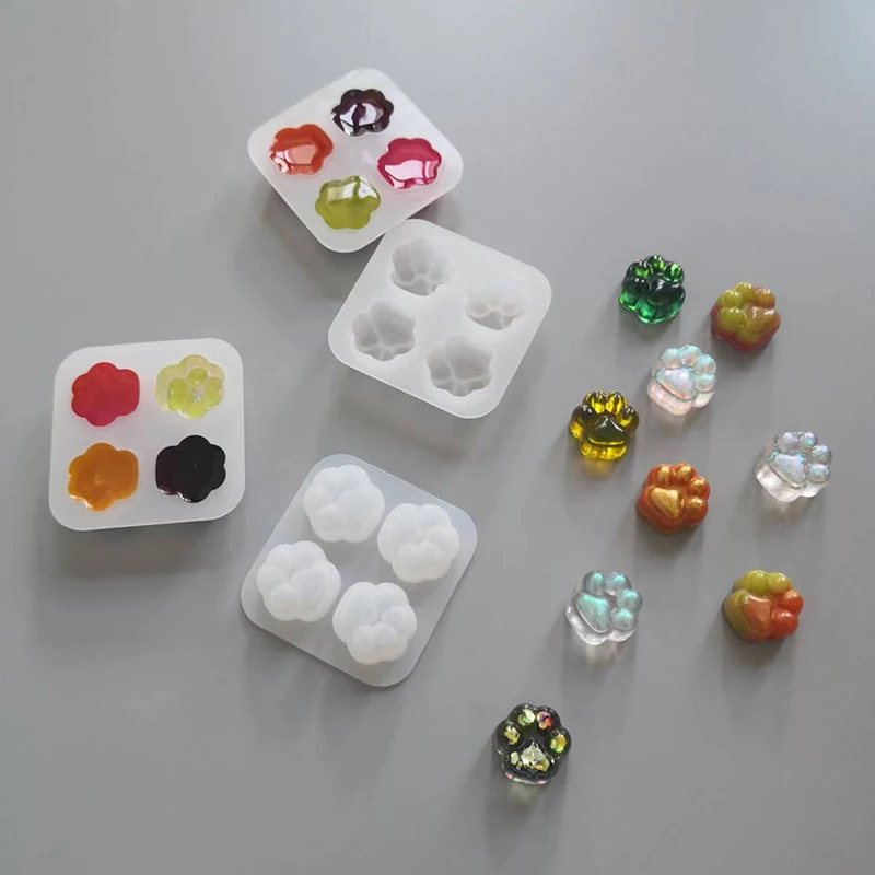 Мини-форма в форме кошачьих лап эпоксидная форма зеркальная и матовая отделка