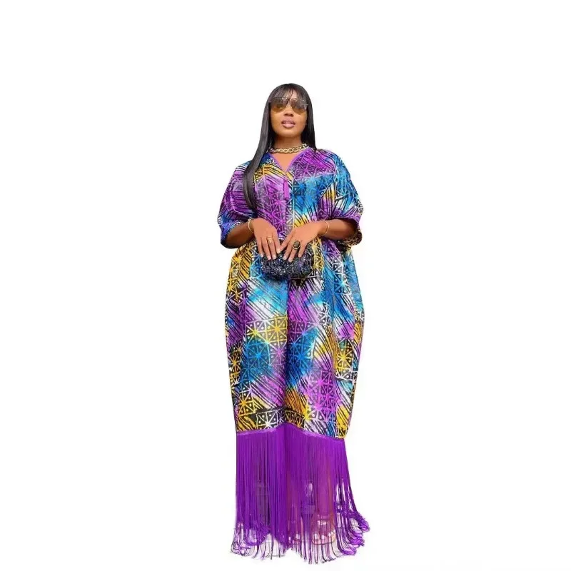 Африканские платья для женщин с кисточками африканская мода Boubou Dashiki наряды в