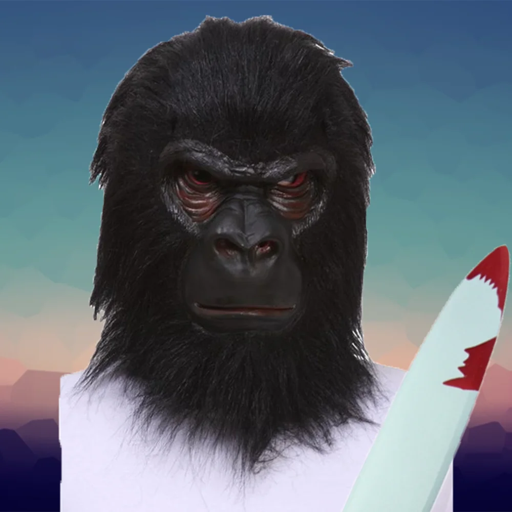 Косплей маска шимпанза аксессуары убийца нож искусство страшное животное