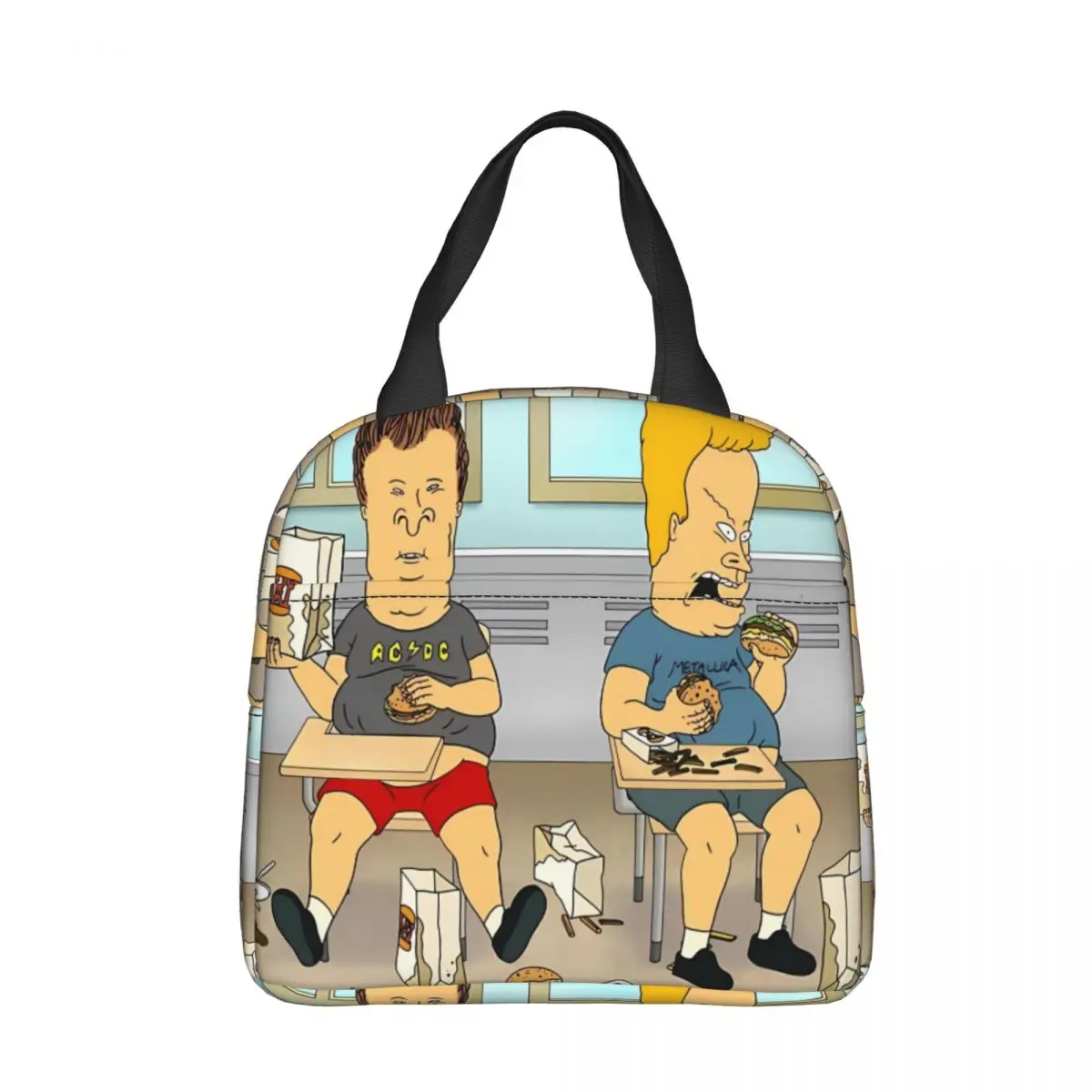 

Ланчбокс с изображением времени бургеров, Beavis и Butthead, забавный детский мультяшный саркастический Ланчбокс из алюминиевой фольги, портативный Ланчбокс