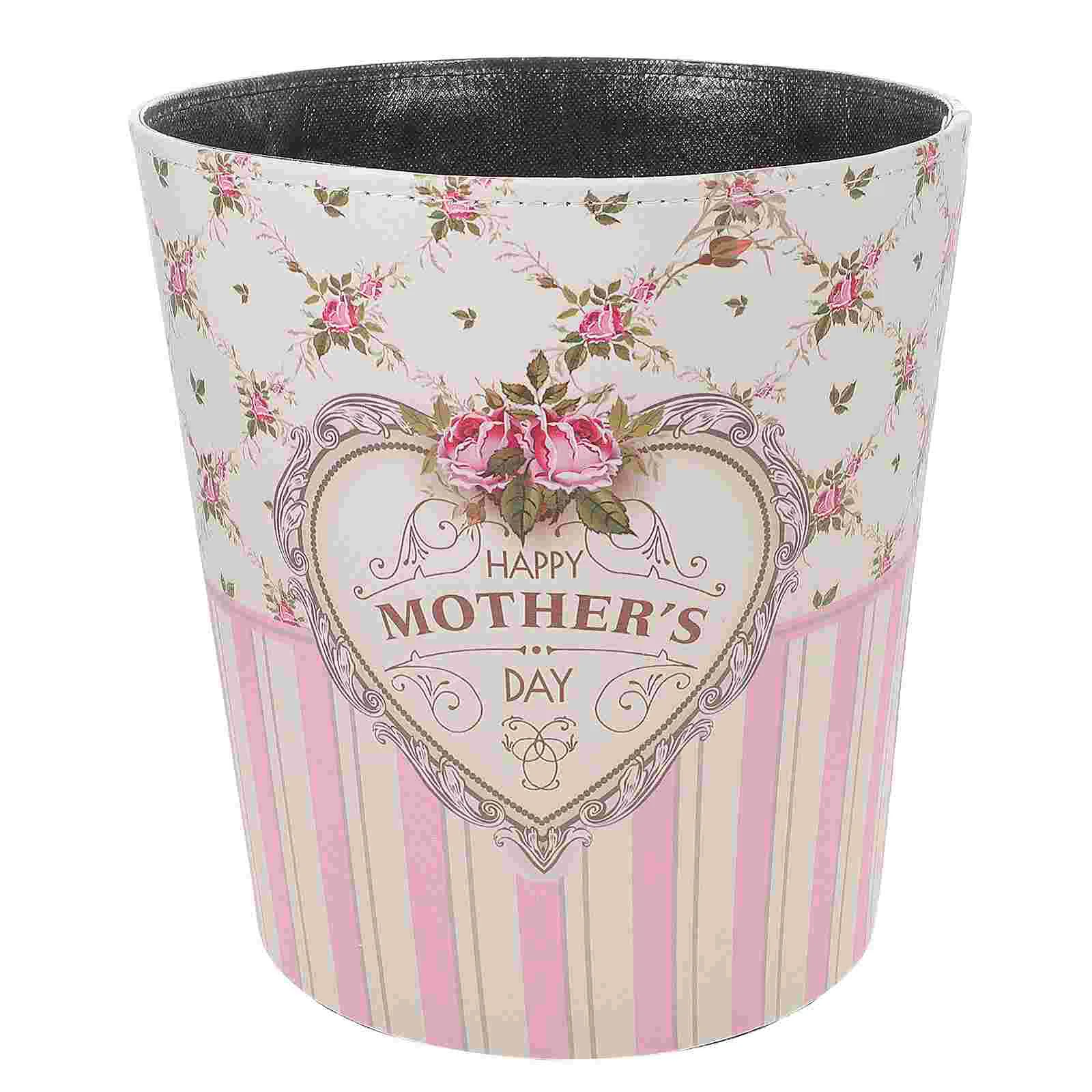 

Trendy Decor Decorative Waste Container Trash Storage Bin Home Box Multi-function PU Garbage Can Office Outdoor