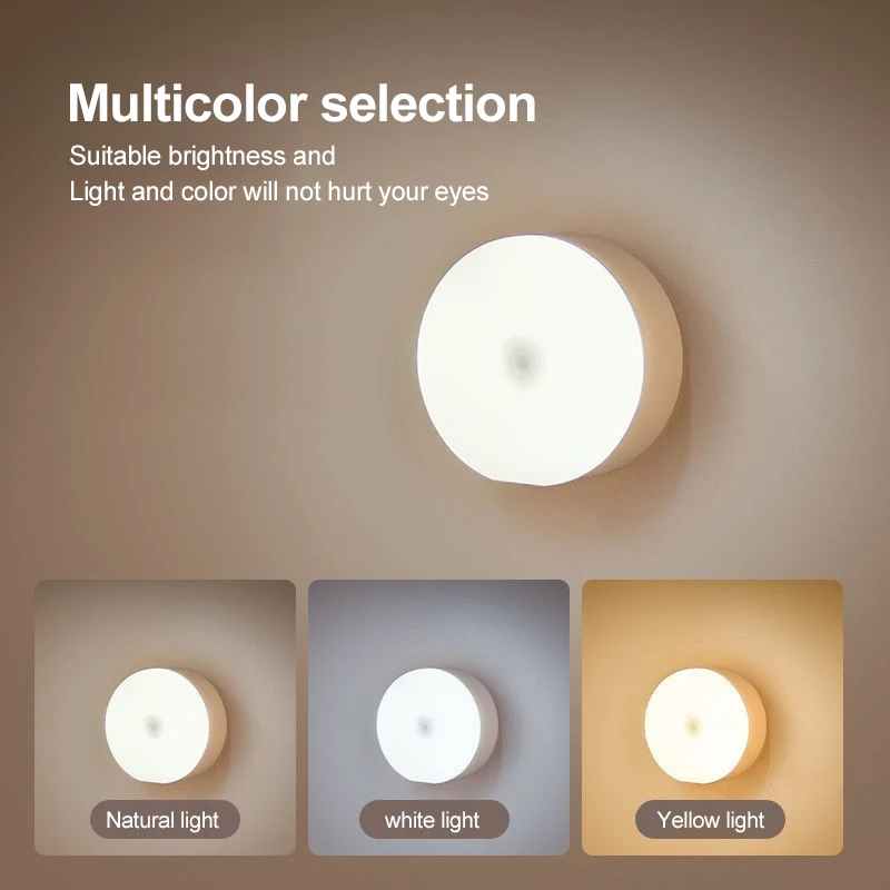 Мини-светодиодный сенсорный датчик ночные светильники перезаряжаемый через USB