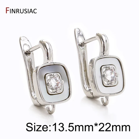 Крючки для сережек FINRUSIAC золотистые с цирконами