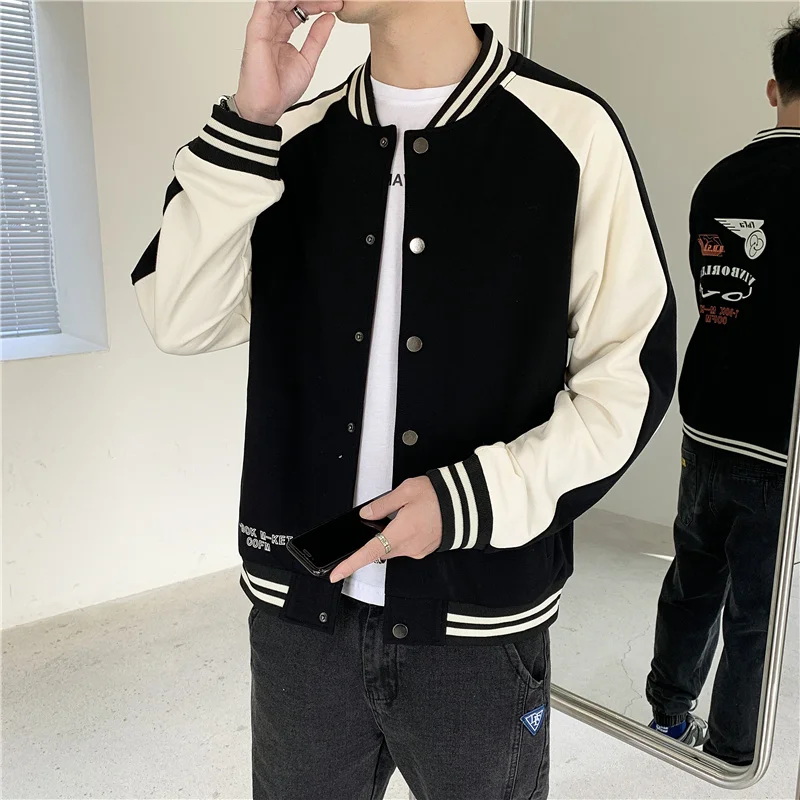 

Мужская бейсбольная куртка в стиле Харадзюку, винтажная уличная одежда унисекс с графическим принтом, бейсбольная куртка, 2022
