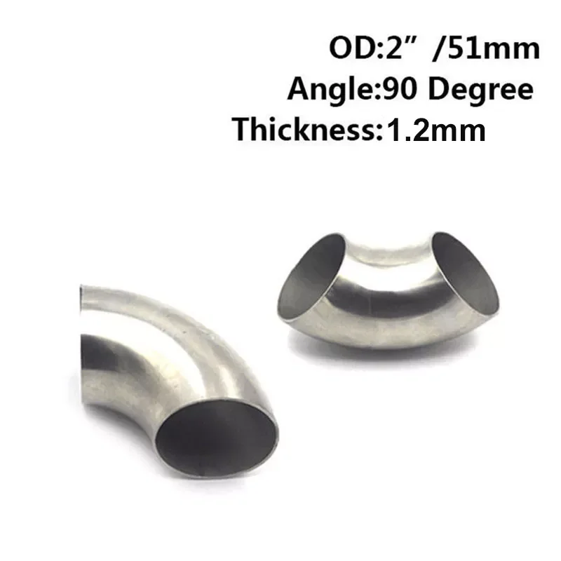 

2 /51mm New Stainless Steel 90 Degree Exhaust Weld Bend Elbow Pipe Fitting Kit