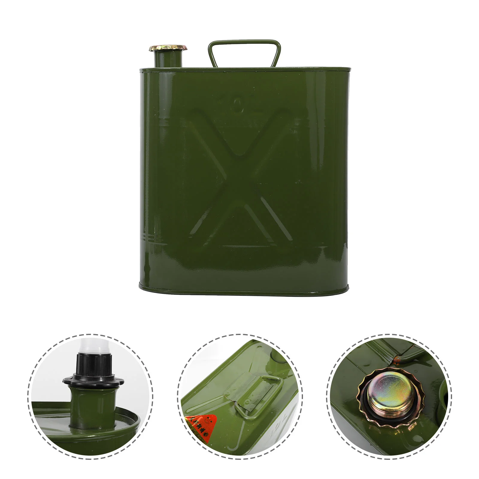 

Can Gas Fuel Gasoline Gallon Container Tank Oil Cans Jerry 10L Diesel Liquid Off Road Storage No Spill Green Holder Metal Water
