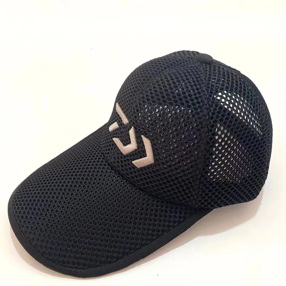 

Daiwa Fishing Caps Summer New Fishing Caps for Men Sunscreen Fish Hat Women Anti-UV Breathable Mesh Cloth Black Sports Caps