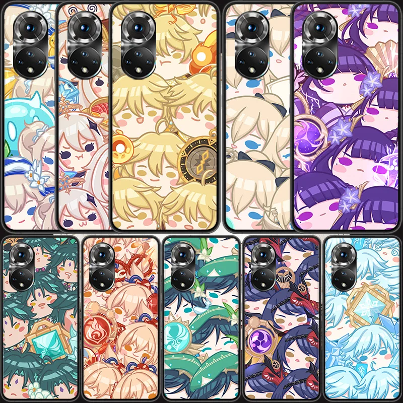 

Cute Cartoon Genshin Lmpact Phone Case For Honor 50 20 Pro 1020i 10 9 Lite 9X 8A 8S 8X 7S Huawei P SmartZ 2021 Y5 Y6 Y7 Y9 Cover